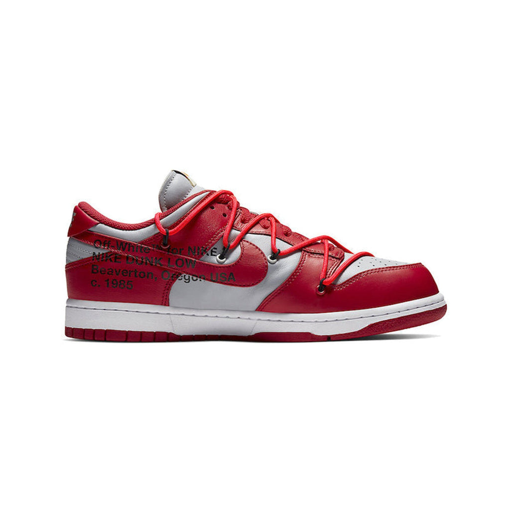 Nike x Off-White™ Dunk Low 'University Red / Grey' (CT0856-600)