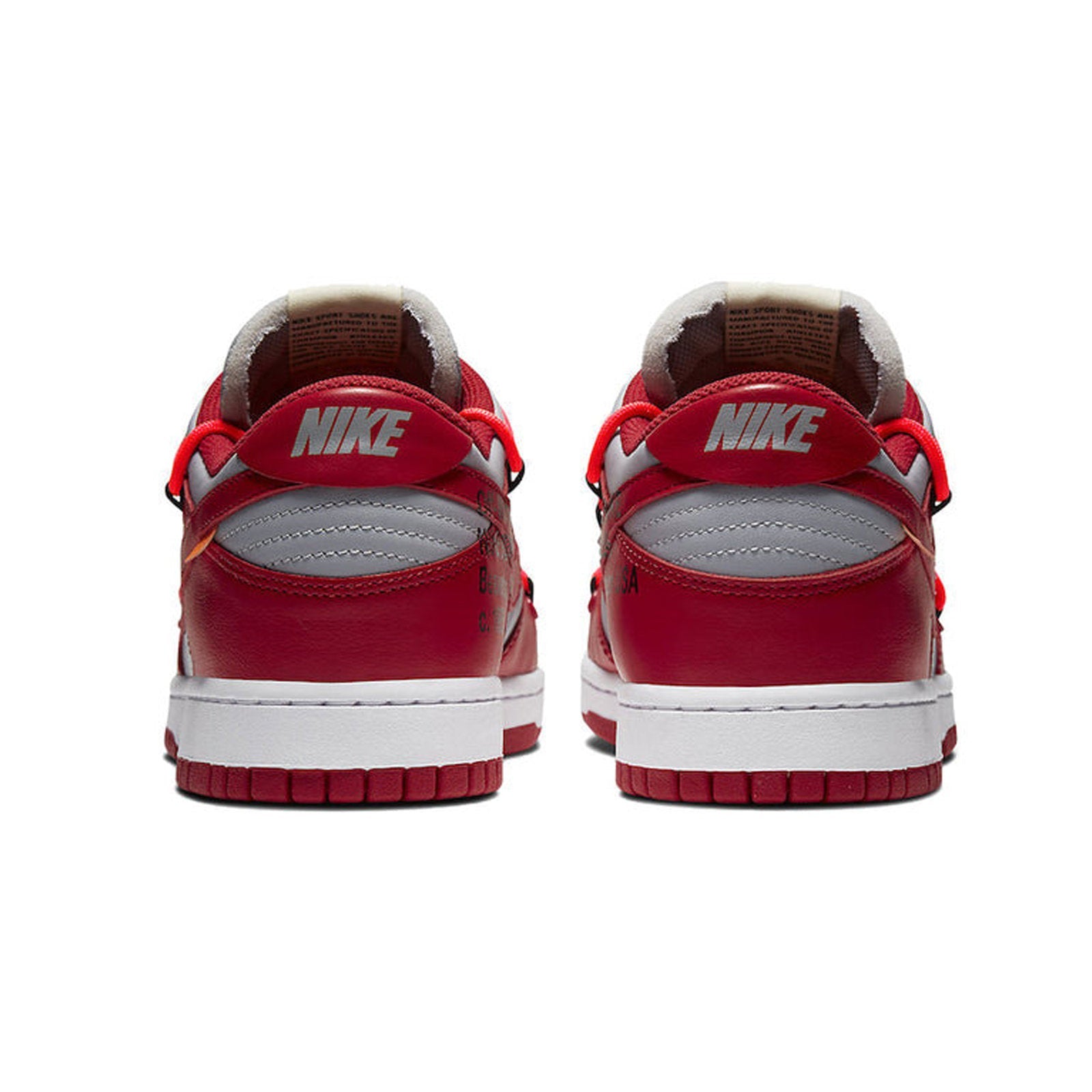 Nike x Off-White™ Dunk Low 'University Red / Grey' (CT0856-600)