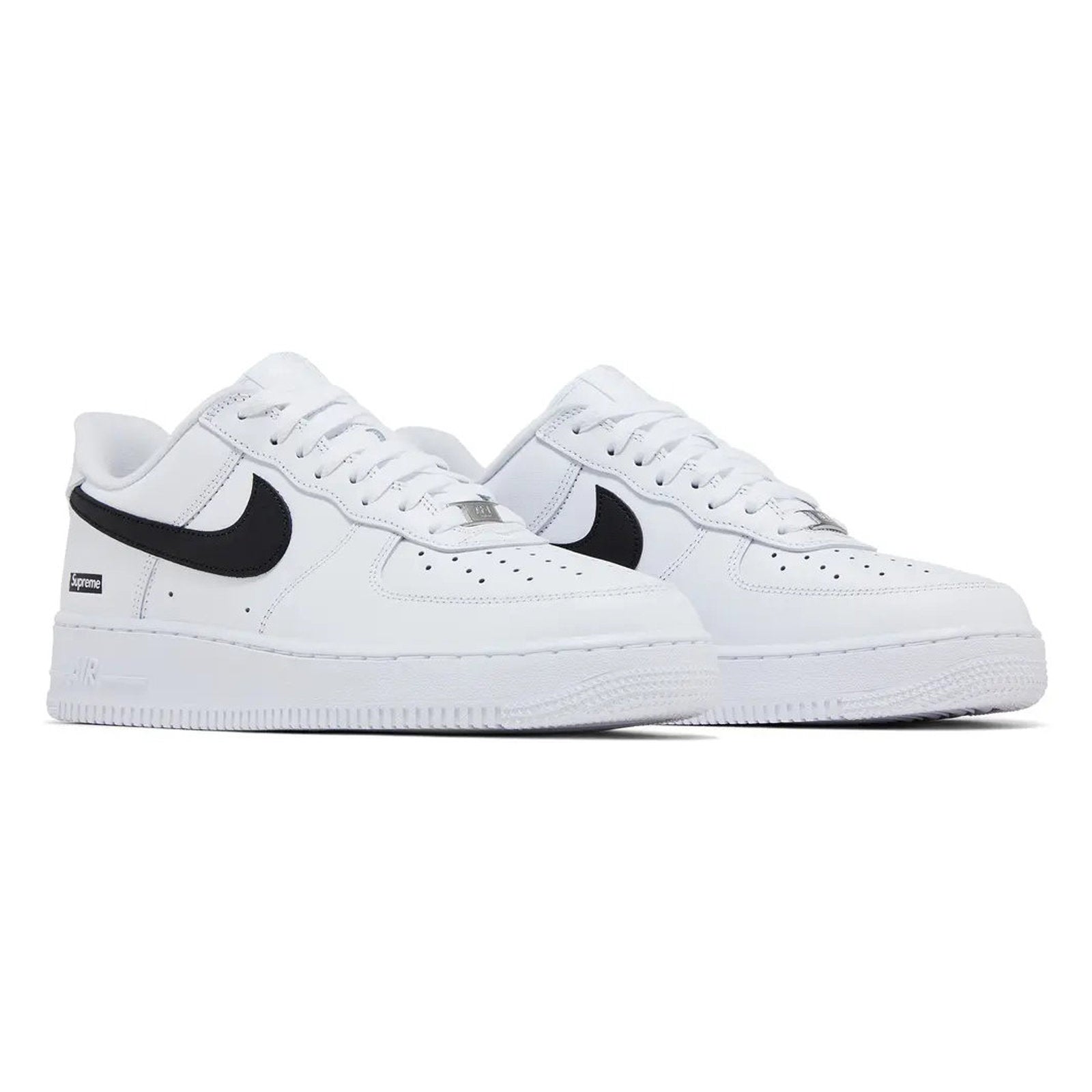 Nike x Supreme Air Force 1 Low 'Box Logo' White Black Sneakers (CU9225-102)