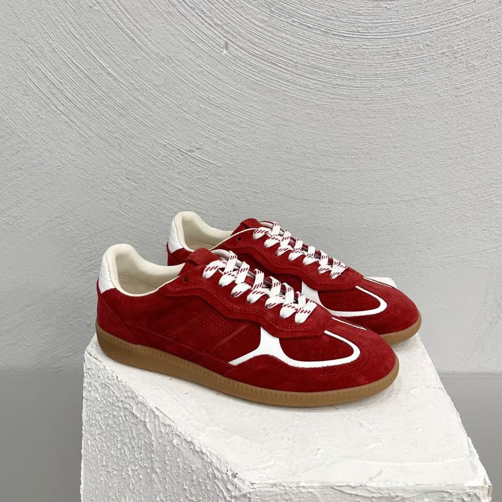 Alohas TB.490 Rife Sheen Red Suede & Nylon Sneakers – Low Top