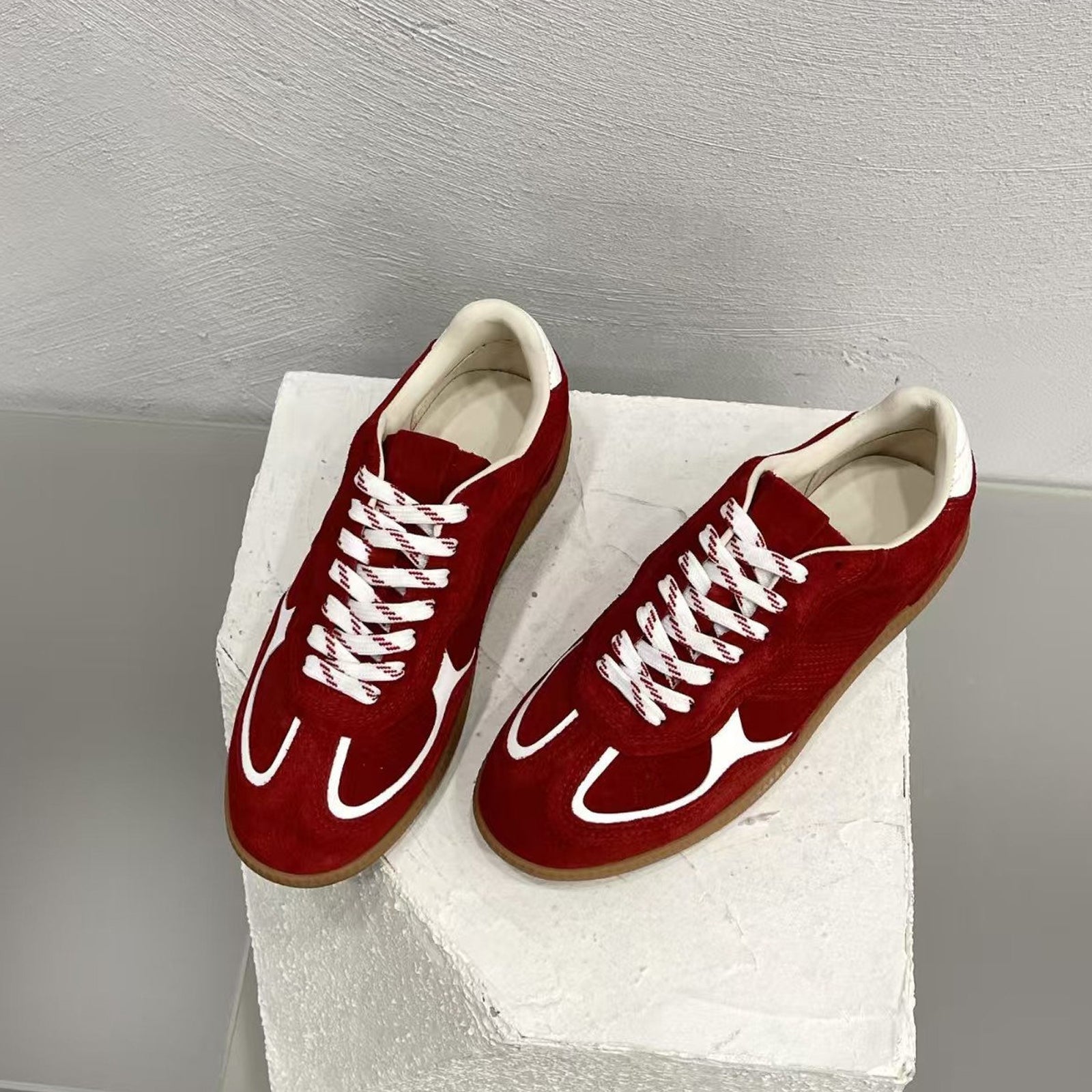 Alohas TB.490 Rife Sheen Red Suede & Nylon Sneakers – Low Top