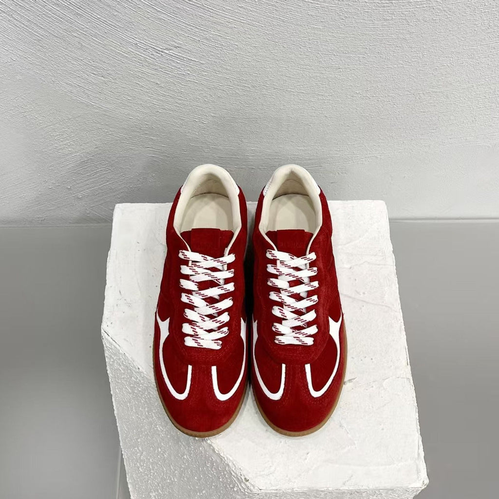 Alohas TB.490 Rife Sheen Red Suede & Nylon Sneakers – Low Top