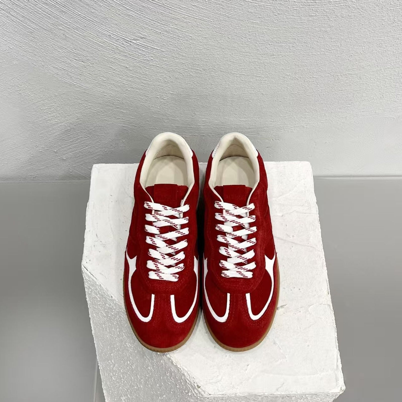 Alohas TB.490 Rife Sheen Red Suede & Nylon Sneakers – Low Top