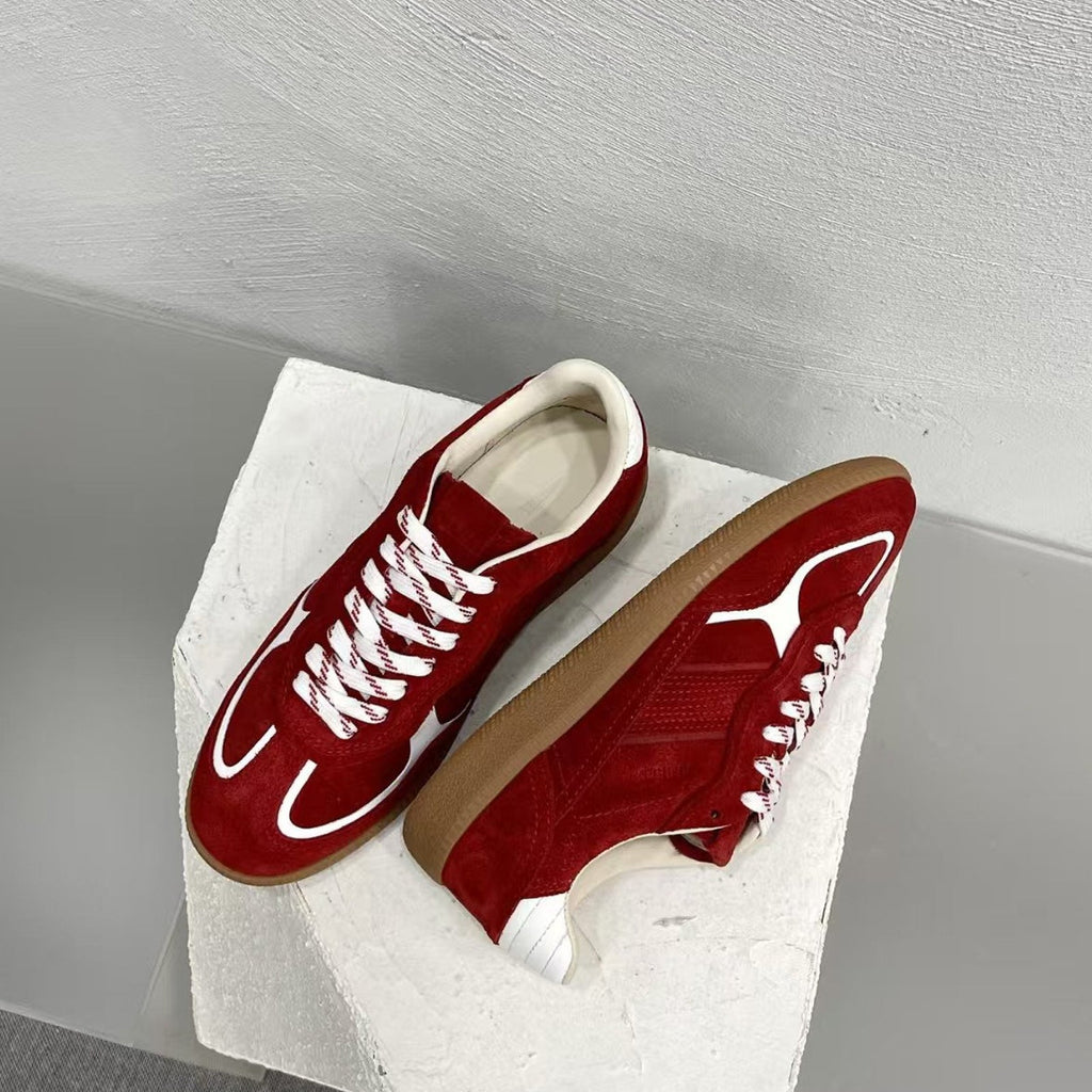 Alohas TB.490 Rife Sheen Red Suede & Nylon Sneakers – Low Top